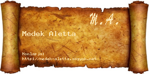 Medek Aletta névjegykártya